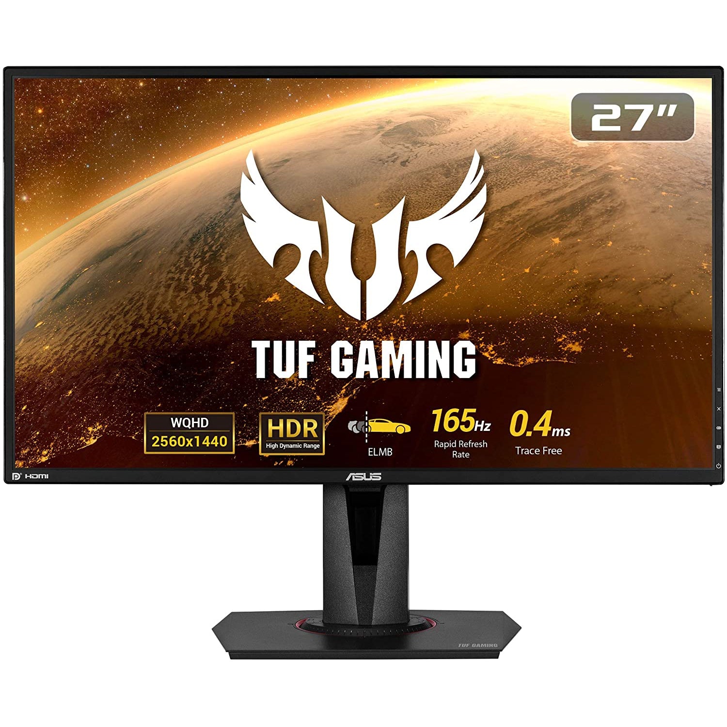 ASUS TUF Gaming VG27BQ HDR Gaming Monitor, 27 Inch WQHD (2560x1440), 0.4 ms