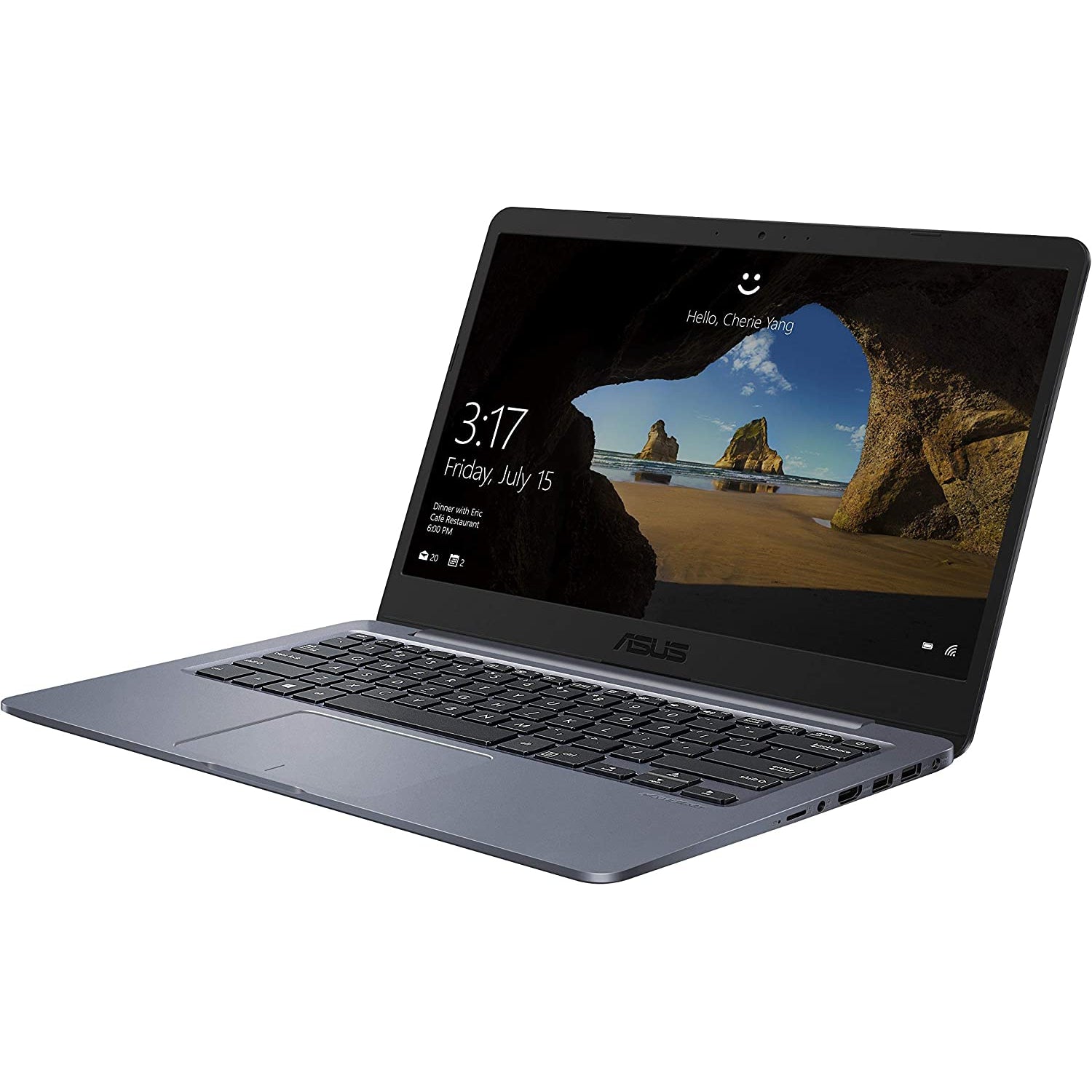 ASUS Vivobook E406 Laptop, Intel Celeron Processor, 4GB RAM, 64GB eMMC, 14”, Star Grey