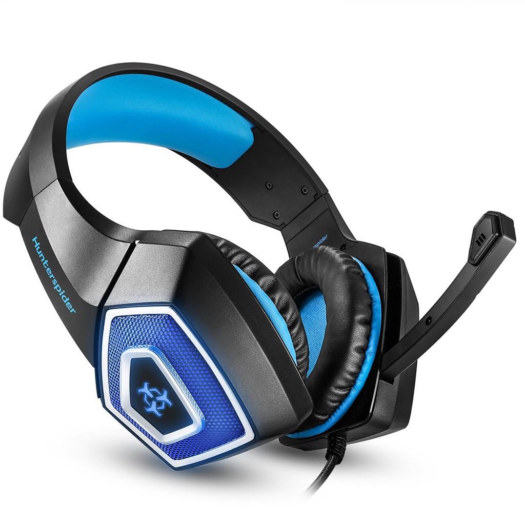 Hunterspider V-1 Pro Gaming Headset, Black/Blue