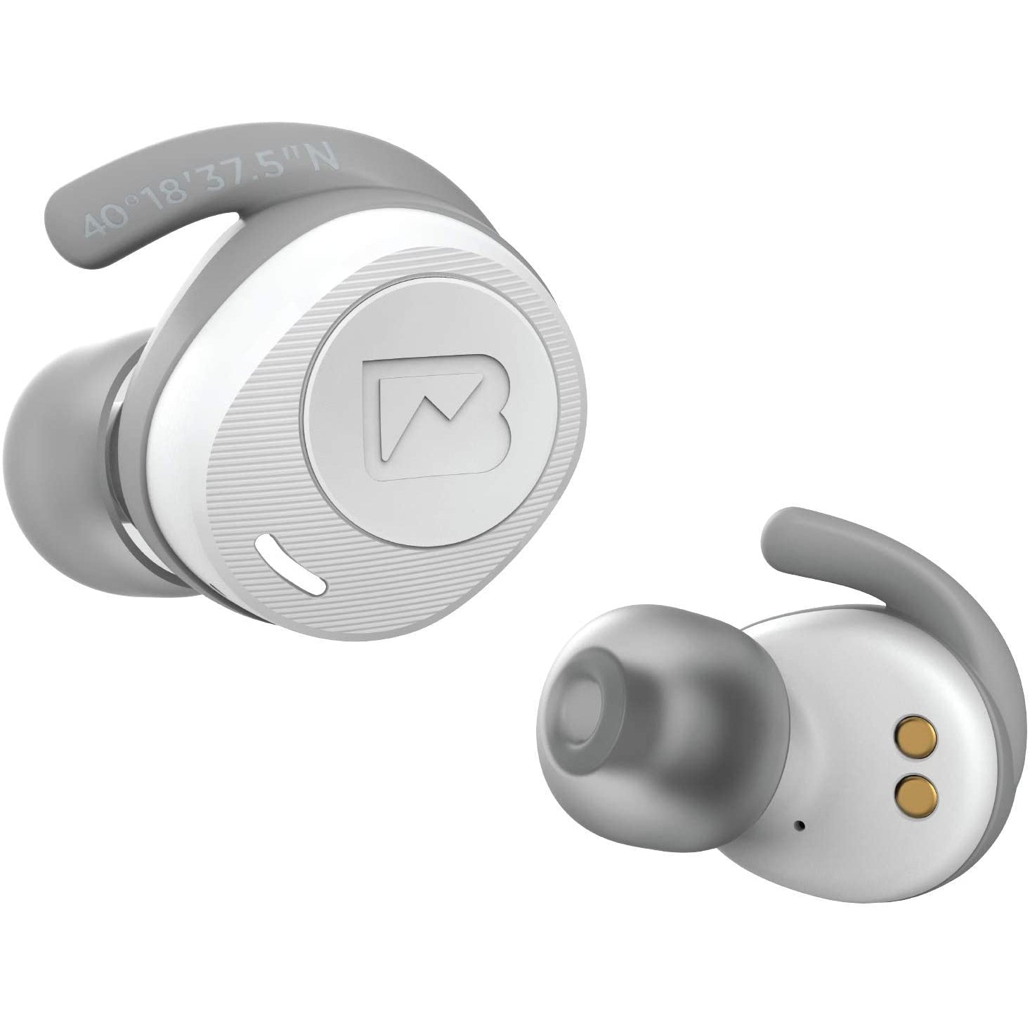 Braven Flye Sport Rush Earphones with Burst Charge and Charging Case - White
