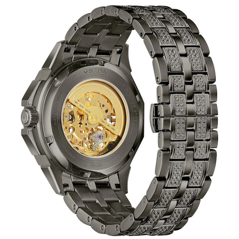 Bulova 98A293 Men's Crystal Octava Automatic Watch - Grey/Gold