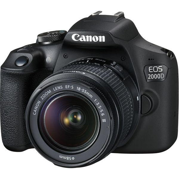 Canon EOS 2000D DSLR Camera with 18-55mm II IS Lens, Black