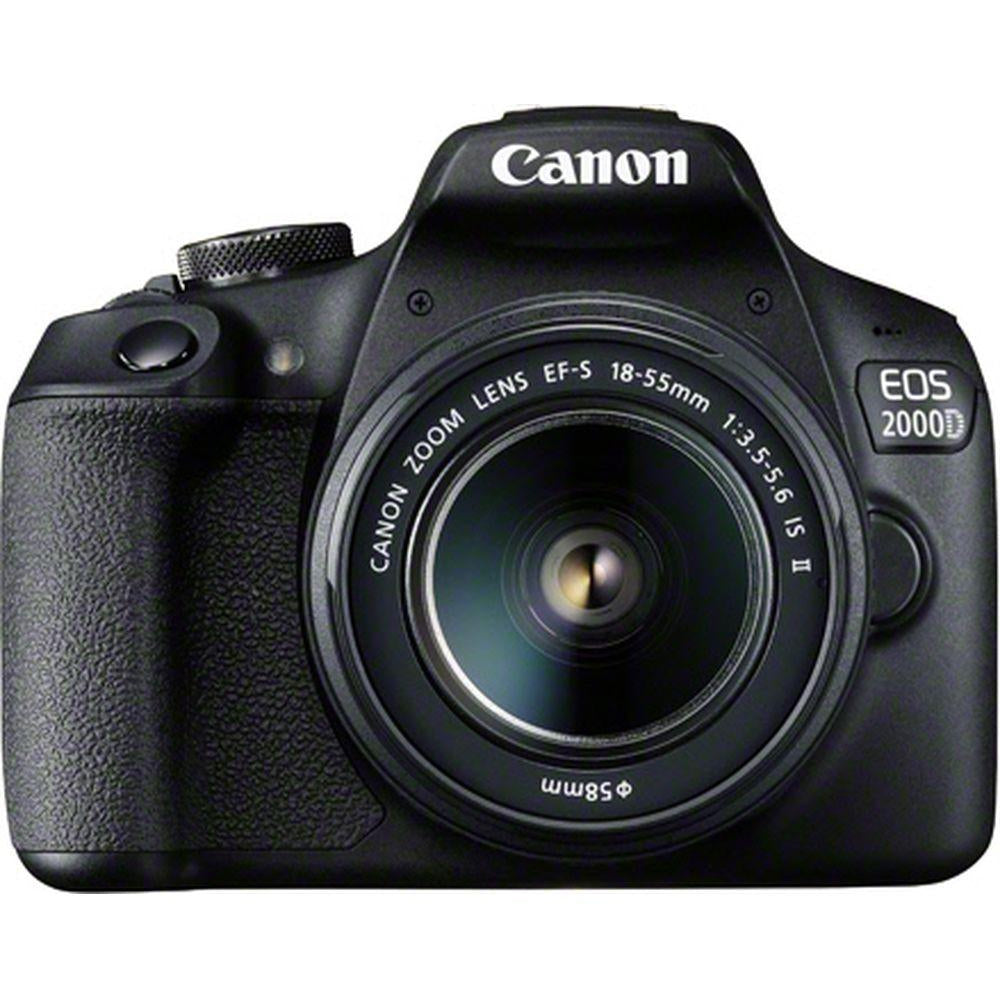 Canon EOS 2000D DSLR Camera with 18-55mm II IS Lens, Black