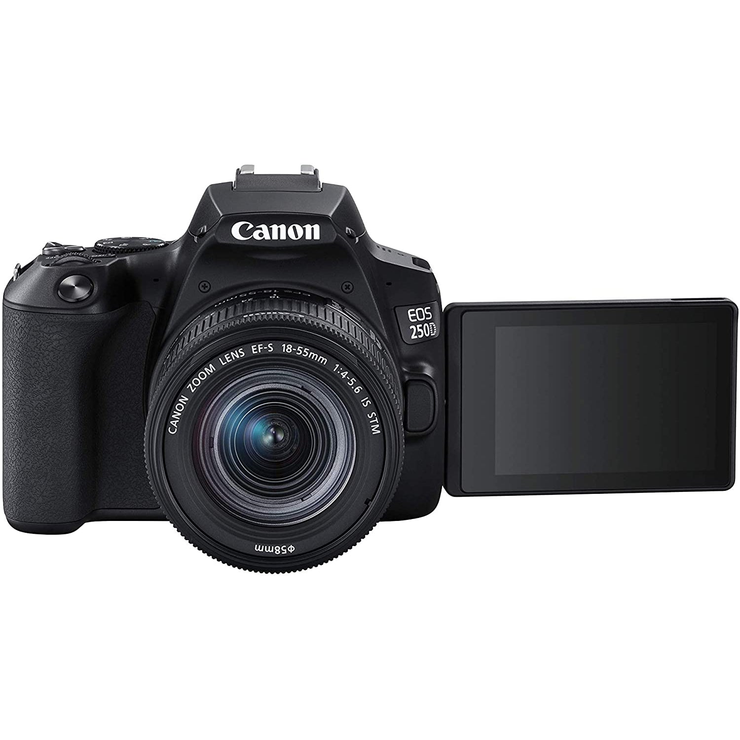 Canon EOS 250D DSLR Camera Body with 18-55mm III DC Lens, Black