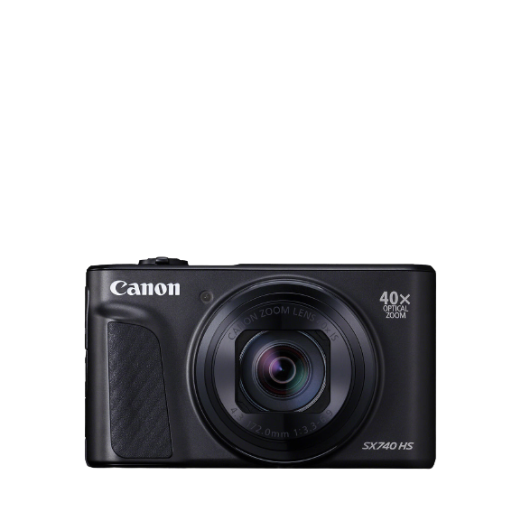 Canon PowerShot SX740 HS Digital Camera, 4K Ultra HD, 20.3MP, 40x Optical Zoom, Wi-Fi, Bluetooth, 3" Tiltable Screen, Black