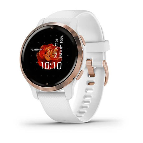 Garmin Venu 2S Rose Gold Stainless Steel Bezel with White Case and Silicone Band - Refurbished Good