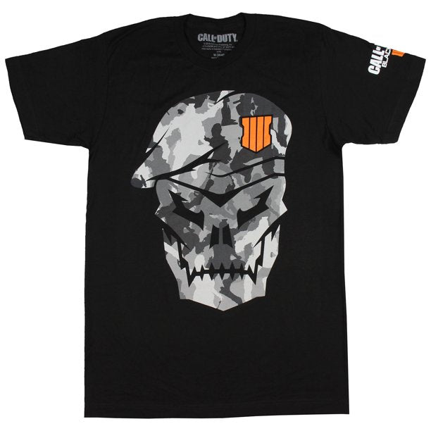 Call of Duty Black Ops 4 Men's Camo Skull Logo T-Shirt - Small
