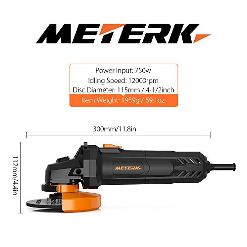 Meterk 750W 4-1/2inch with 115mm 3 Grinding Abrasive Wheels 3 Cutting Abrasive Wheels