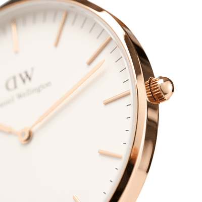 Daniel Wellington DW00100111 Women's Classic Durham Strap Watch, Rose Gold