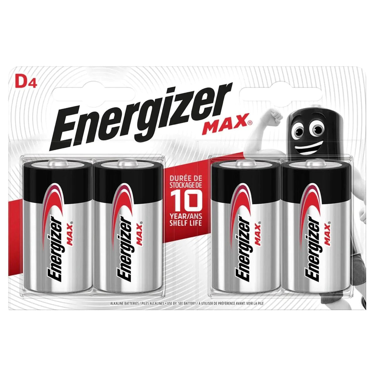 Energizer Max D LR20 Alkaline Batteries – 4 Pack - New