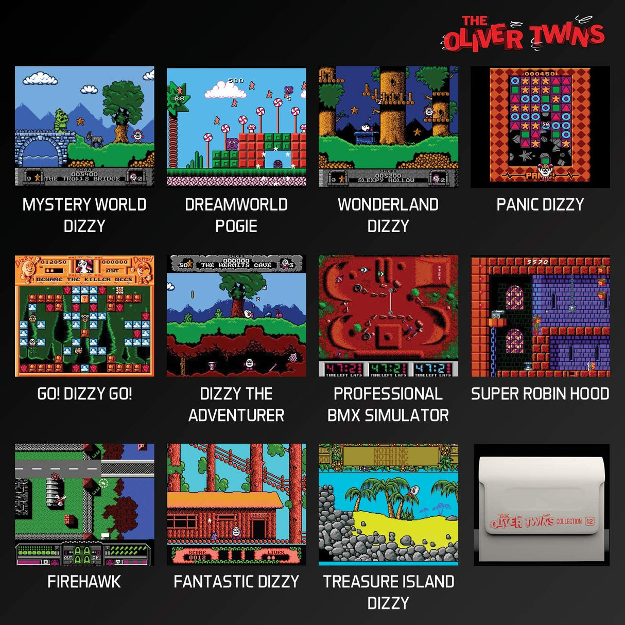 Evercade Oliver Twins Collection 1 Cartridge with 11 Retro Games (Electronic Games)