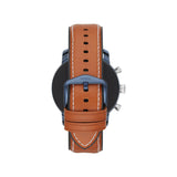 Fossil Q FTW4016 Men's Explorist Leather Strap Touch Screen Smartwatch, Tan/Black - Refurbished
