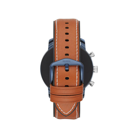 Fossil Q FTW4016 Men's Explorist Leather Strap Touch Screen Smartwatch, Tan/Black - Refurbished