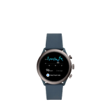 Fossil Q Men's Silicone Strap Touch Screen Smartwatch, Blue/Smoke FTW4021