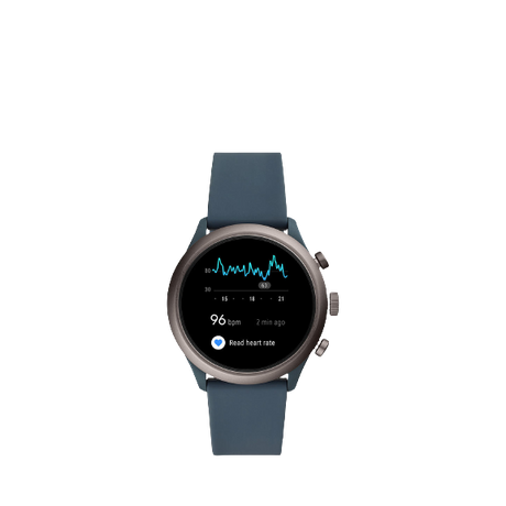 Fossil Q Men's Silicone Strap Touch Screen Smartwatch, Blue/Smoke FTW4021