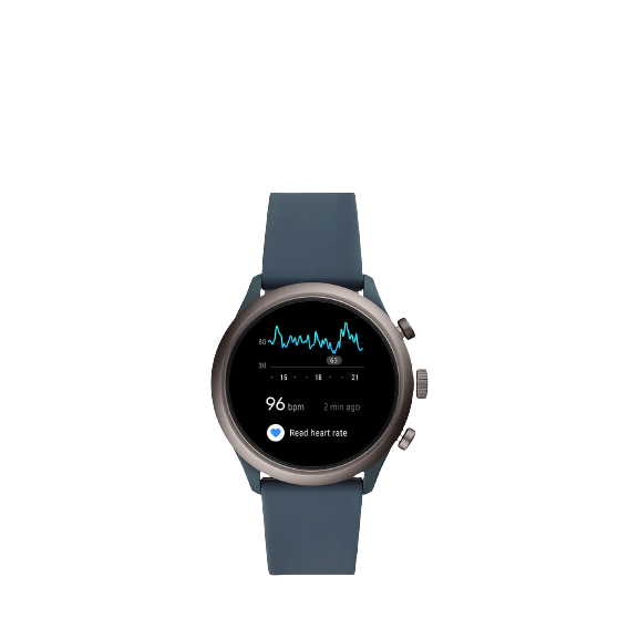 Fossil Q Men's Silicone Strap Touch Screen Smartwatch, Blue/Smoke FTW4021