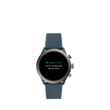 Fossil Q Men's Silicone Strap Touch Screen Smartwatch, Blue/Smoke FTW4021