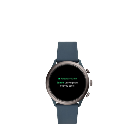 Fossil Q Men's Silicone Strap Touch Screen Smartwatch, Blue/Smoke FTW4021