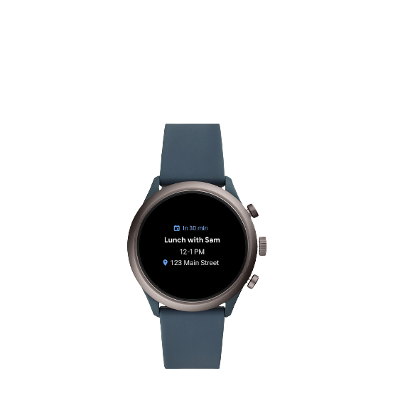 Fossil Q Men's Silicone Strap Touch Screen Smartwatch, Blue/Smoke FTW4021