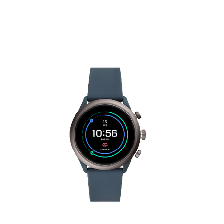 Fossil Q Men's Silicone Strap Touch Screen Smartwatch, Blue/Smoke FTW4021