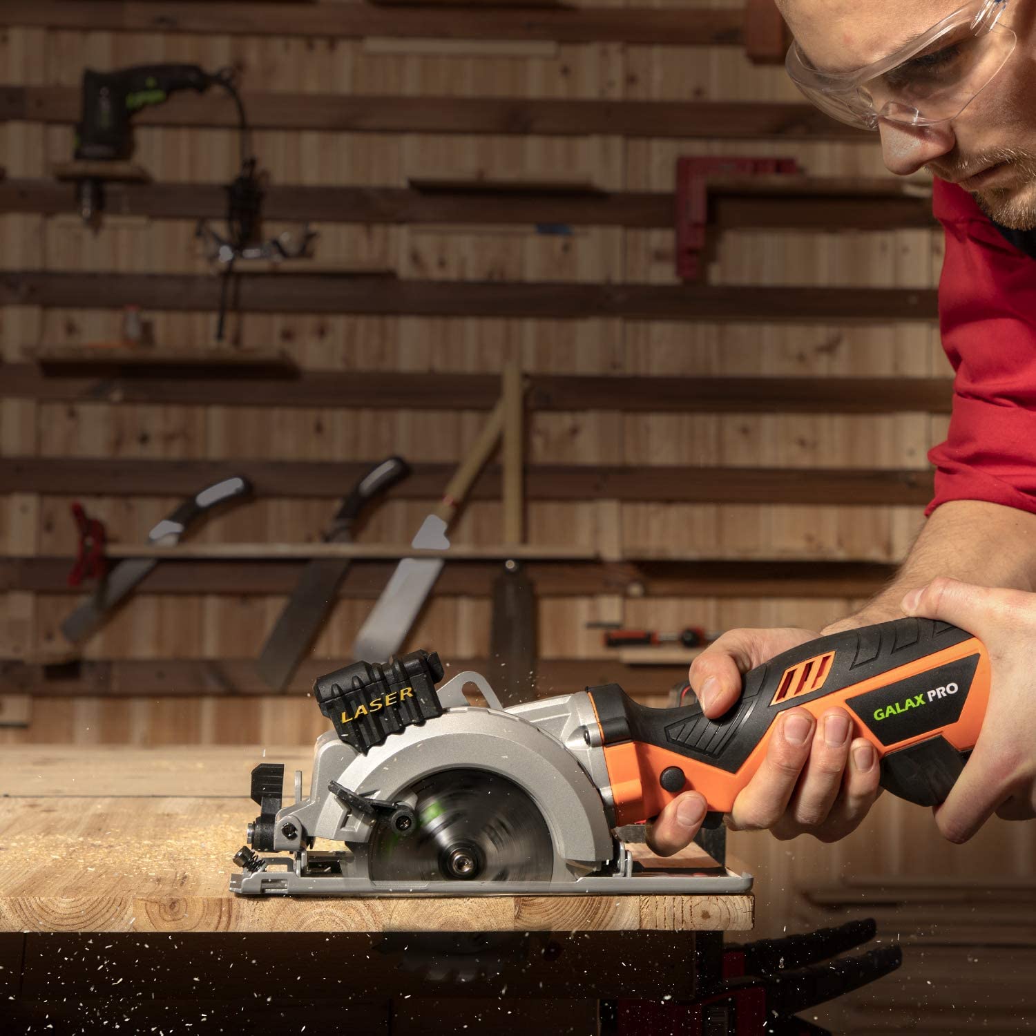 GALAX PRO Mini Circular Saw Ideal for Wood, Soft Metal, Tile and Plastic Cuts