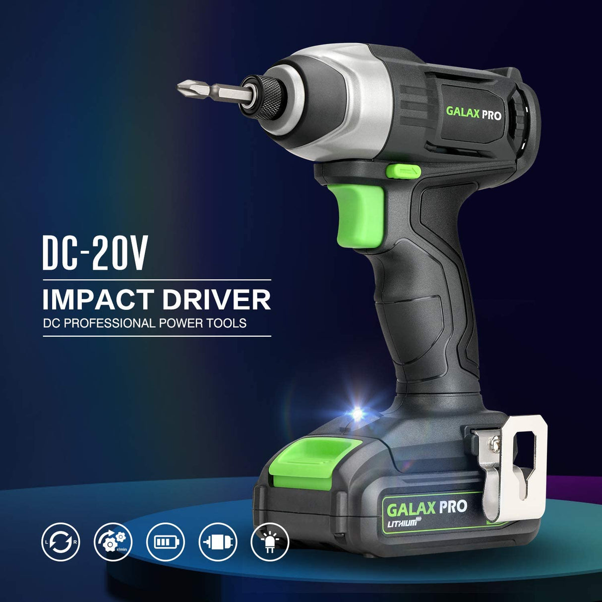 Galax Pro D6001 2-speeds Drill Driver and Impact Driver Combo Kit, 11pcs Accessories and Tool Bag
