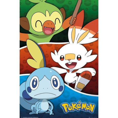 Pokémon Galar Starters Framed Poster