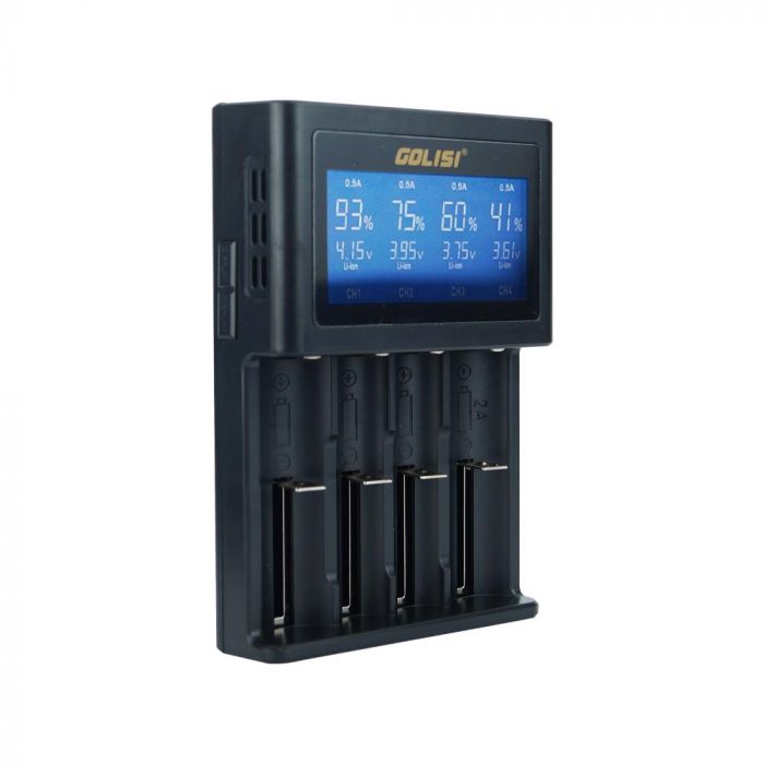 Golisi S4 2.0A Smart Charger with LCD Screen and Lead, Black
