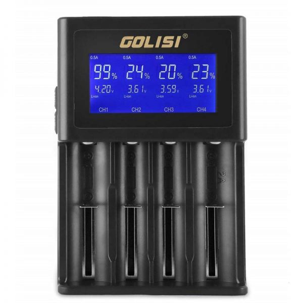 Golisi S4 2.0A Smart Charger with LCD Screen and Lead, Black