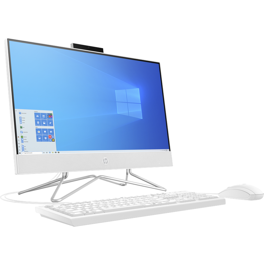 HP 22-df0034na All-in-One Desktop PC, Intel Core i3, 8GB RAM, 256GB SSD, 21.5", Snow White