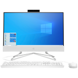 HP 22-df0034na All-in-One Desktop PC, Intel Core i3, 8GB RAM, 256GB SSD, 21.5", Snow White