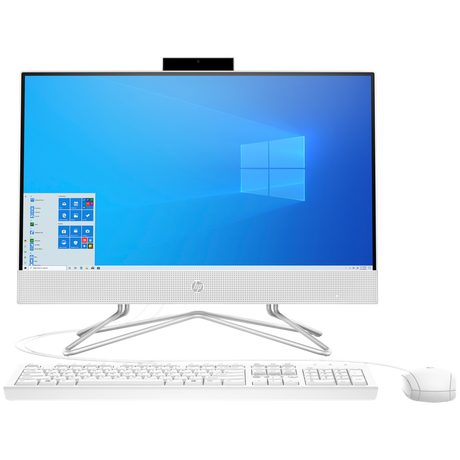 HP 22-df0034na All-in-One Desktop PC, Intel Core i3, 8GB RAM, 256GB SSD, 21.5", Snow White