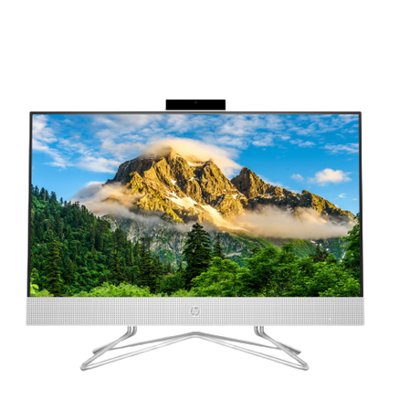 HP 24-df0008na All-in-One Desktop PC, AMD Ryzen 5 Processor, 8GB RAM 256GB SSD 23.8" Full HD - Natural Silver
