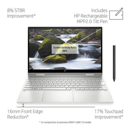 HP ENVY x360 15.6" Intel Core i7, 2 in 1 Laptop - 512GB SSD, 16GB RAM, Natural Silver - 2S552EA#ABU