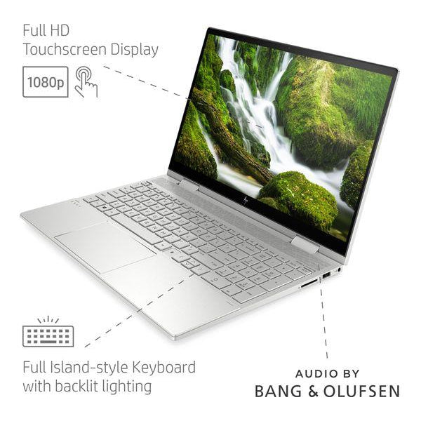 HP ENVY x360 15.6" Intel Core i7, 2 in 1 Laptop - 512GB SSD, 16GB RAM, Natural Silver - 2S552EA#ABU