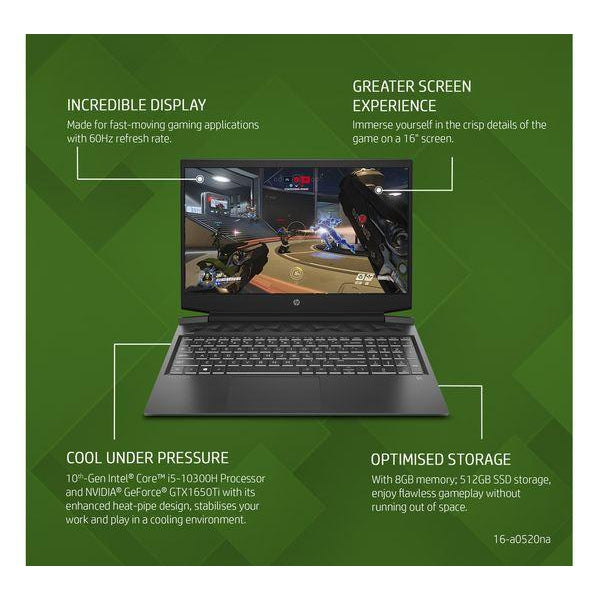 HP Pavilion 16-a0520na 16.1" Gaming Laptop - Intel Core i5, GTX 1650 Ti, 512GB SSD - 17G19EA