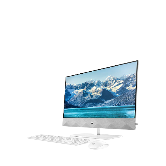 HP Pavilion 27-d0010na All-in-One Desktop PC, Intel Core i7 Processor, 16GB RAM, 512GB SSD, 27" Full HD, Snowflake White