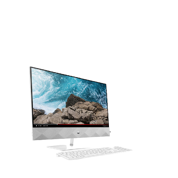 HP Pavilion 27-d0010na All-in-One Desktop PC, Intel Core i7 Processor, 16GB RAM, 512GB SSD, 27" Full HD, Snowflake White