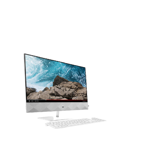 HP Pavilion 27-d0010na All-in-One Desktop PC, Intel Core i7 Processor, 16GB RAM, 512GB SSD, 27" Full HD, Snowflake White