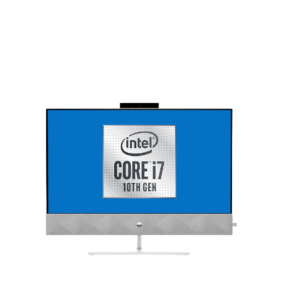 HP Pavilion 27-d0010na All-in-One Desktop PC, Intel Core i7 Processor, 16GB RAM, 512GB SSD, 27" Full HD, Snowflake White