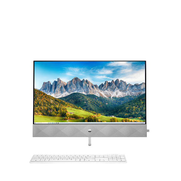 HP Pavilion 27-d0010na All-in-One Desktop PC, Intel Core i7 Processor, 16GB RAM, 512GB SSD, 27" Full HD, Snowflake White