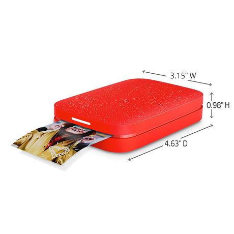 HP Sprocket 200 Portable Photo Printer, Print 2x3 Sticky Backed Photos, Red