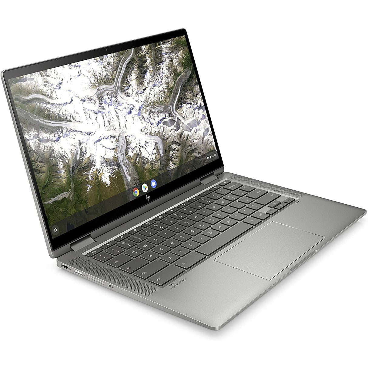 HP x360 14c-ca0003na Chromebook Laptop, Intel Pentium Processor, 4GB RAM, 64GB eMMC, 14" Full HD, Silver