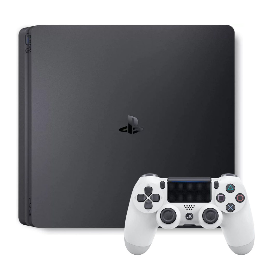 Sony PlayStation 4 Slim Console with White Controller (500GB)