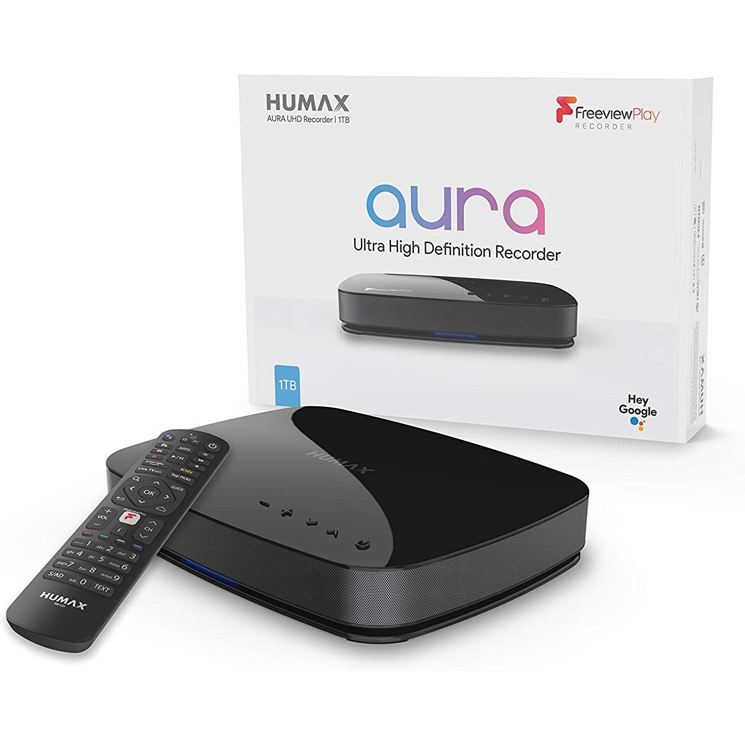 HUMAX Aura Android TV 4K Freeview Play Recorder with Google Assistant and Chromecast - 1TB