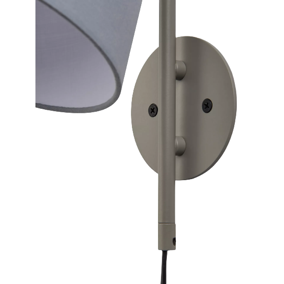 John Lewis & Partners Harry PlugIn Wall Light Grey
