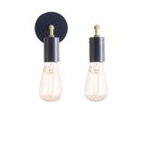 John Lewis & Partners Spoke Wall Lights Set of 2 - Navy / Brass