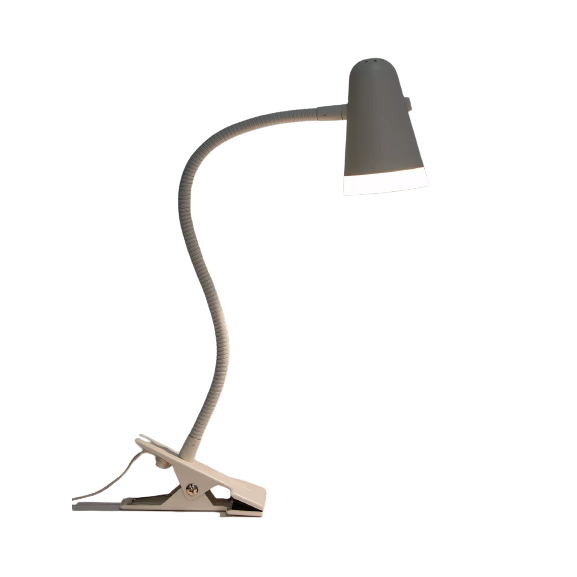 John Lewis & Partners Lorrie LED Clip with Switch Desk Lamp - White
