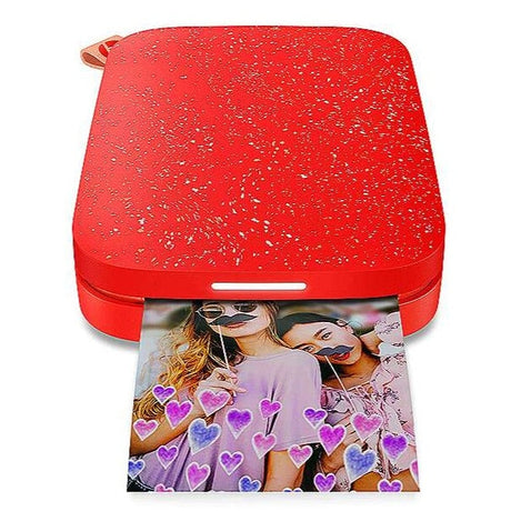 HP Sprocket 200 Portable Photo Printer, Print 2x3 Sticky Backed Photos, Red