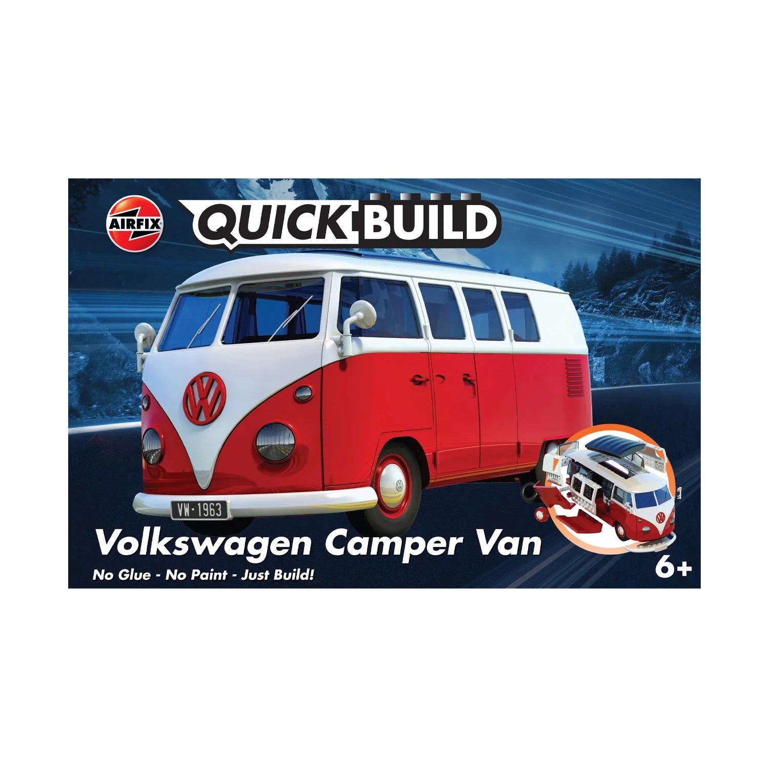 Airfix Quickbuild VW Camper Van - Red - Pristine